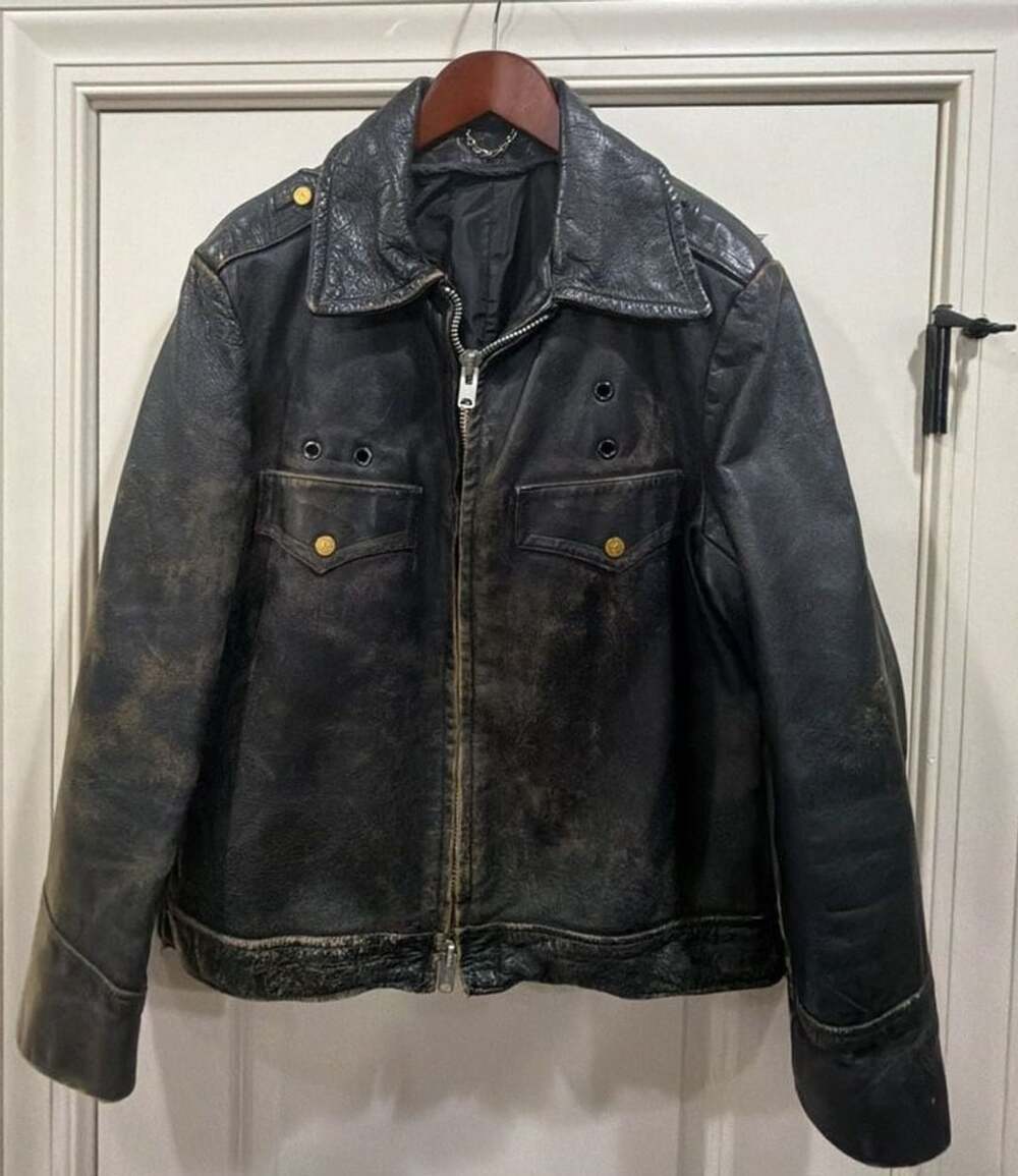 Vintage NYPD Police Department Horsehide Leather Motorcycle Jacket Black